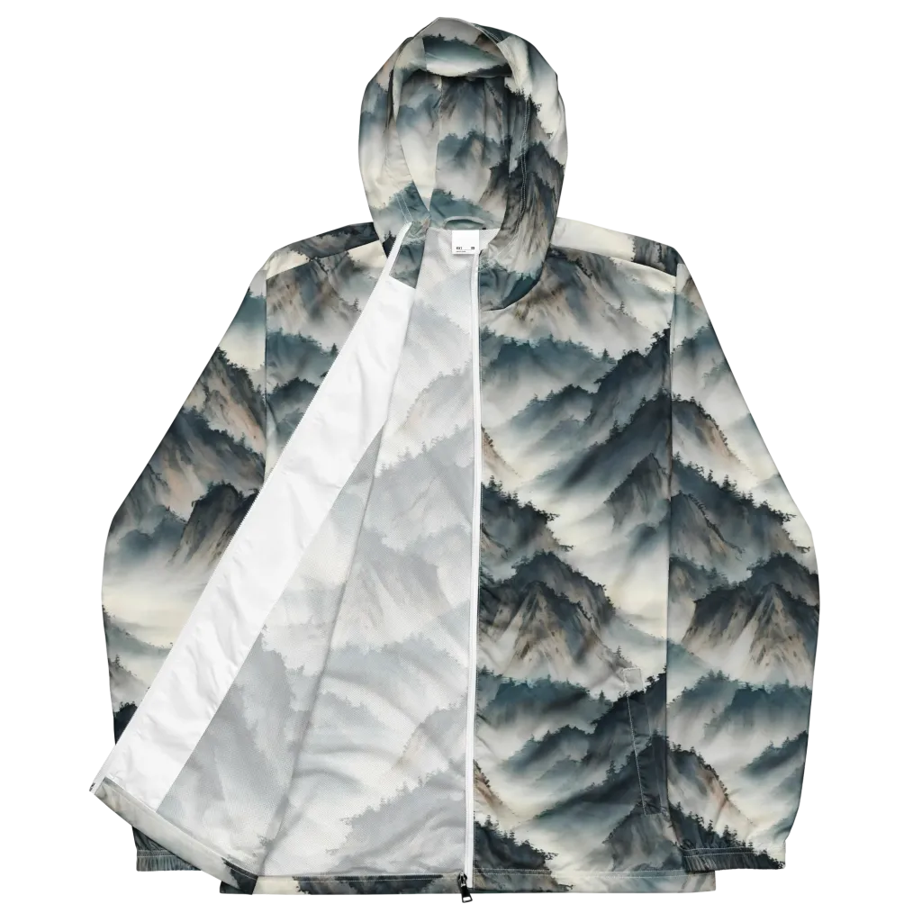 Mistbound Mountains on Men's Windbreaker — Front
