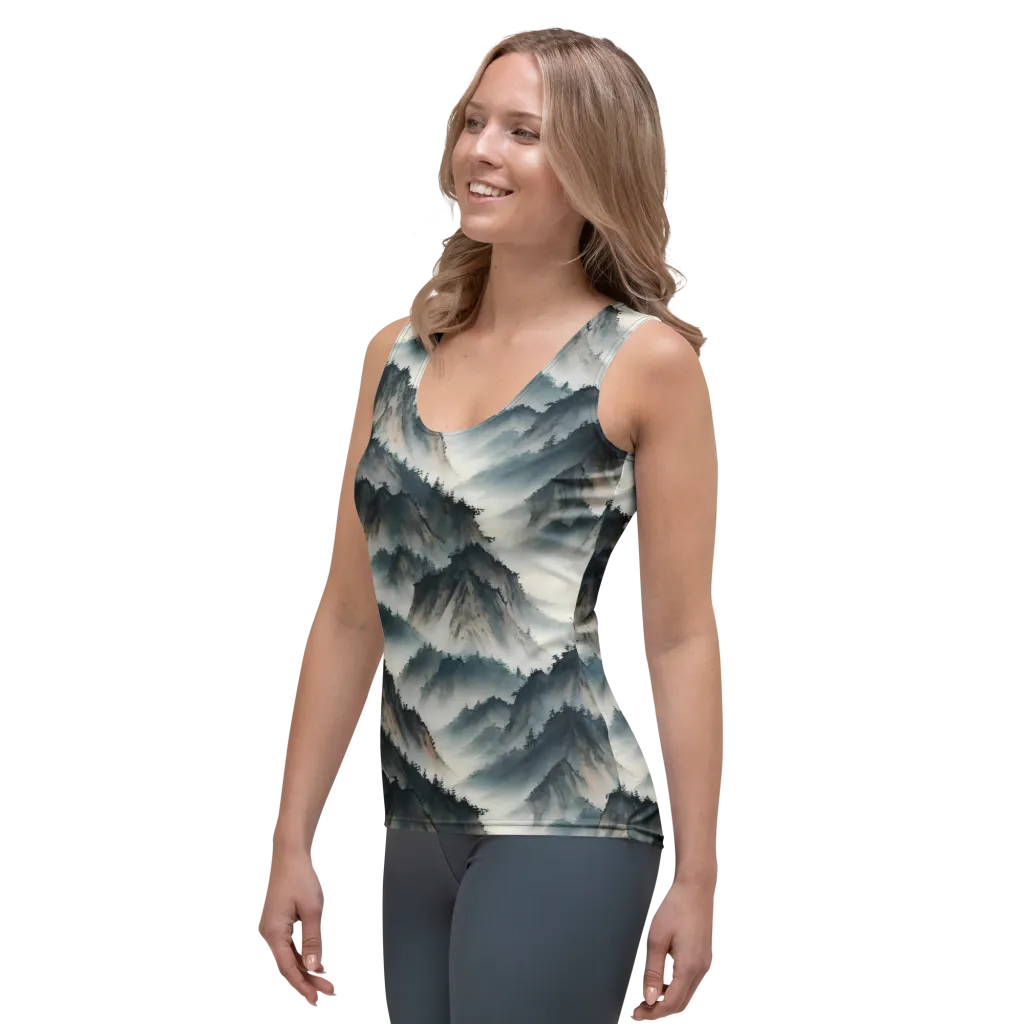 Mistbound Mountains on Women's Tank Top — Left Front