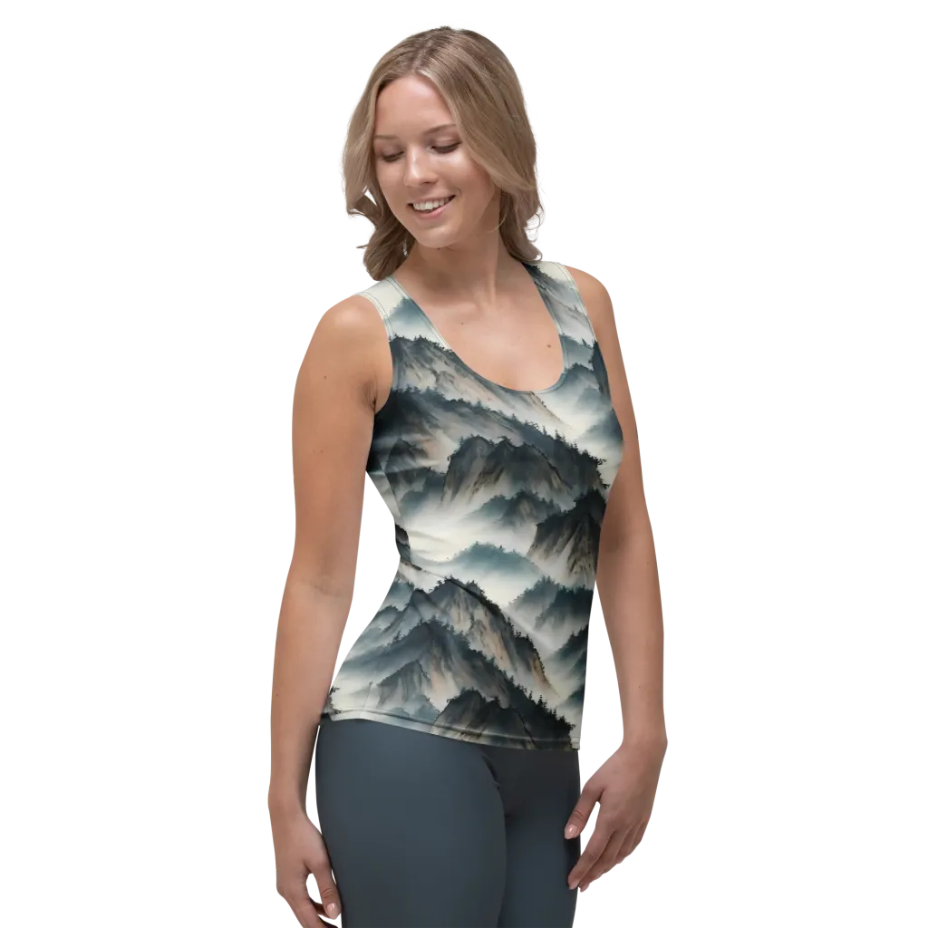 Mistbound Mountains on Women's Tank Top — Right Front