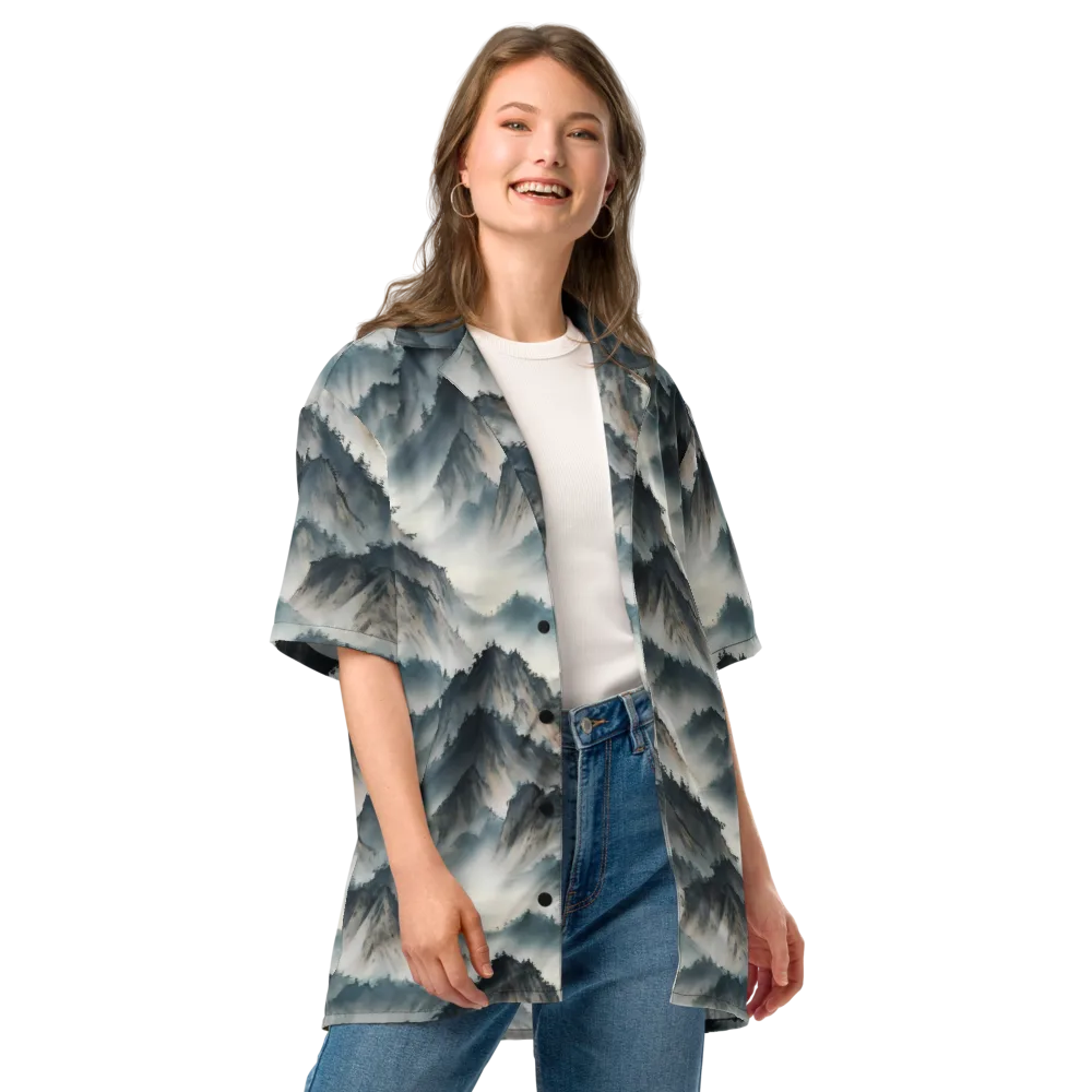 Mistbound Mountains on Button Shirt — Front