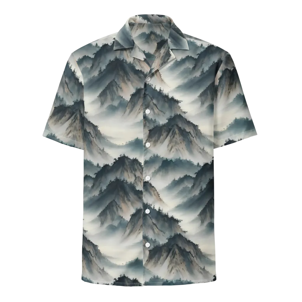 Mistbound Mountains on Button Shirt — Front