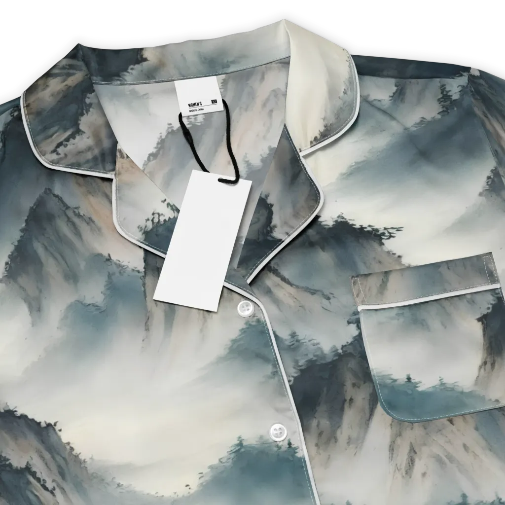 Mistbound Mountains on Women's Short Sleeve Pajama Top — Product details