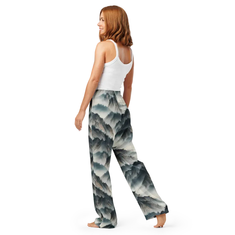 Mistbound Mountains on Women's Pajama Pants — Back