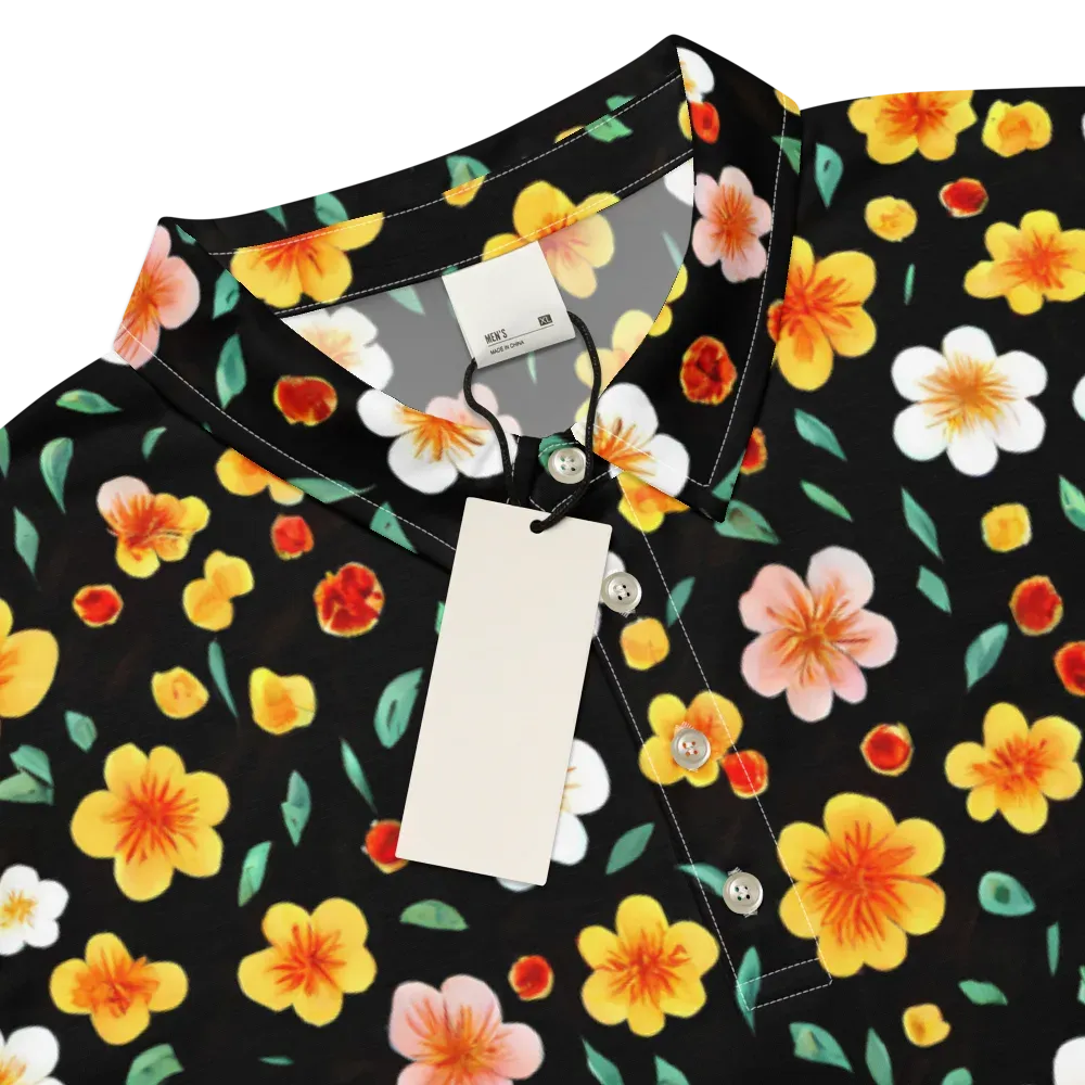 Sunlit Blossoms on Men's Slim Fit Polo Shirt — Product details