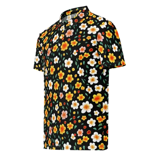 Sunlit Blossoms on a Men's Slim Fit Polo Shirt