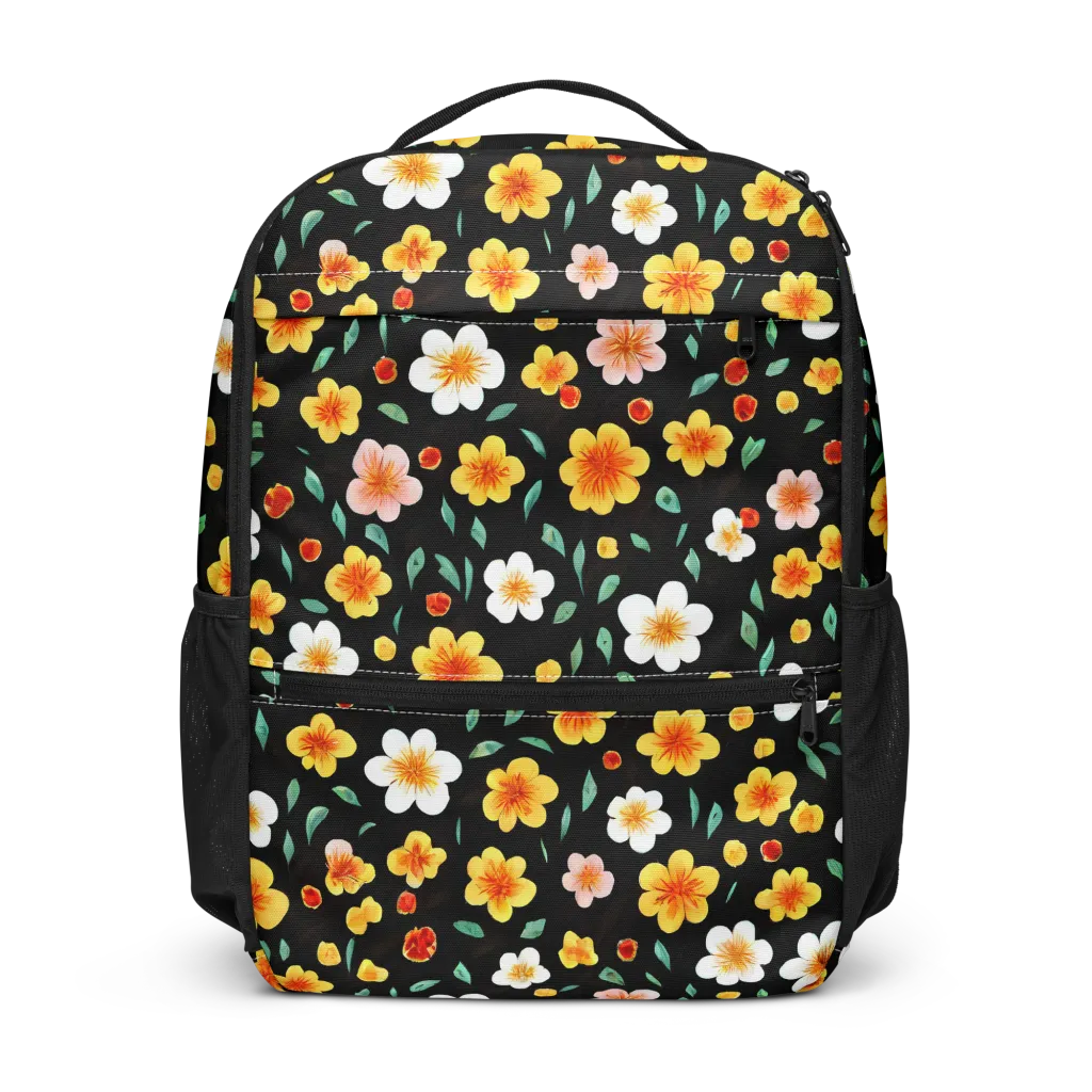 Sunlit Blossoms on Utility Backpack — Front