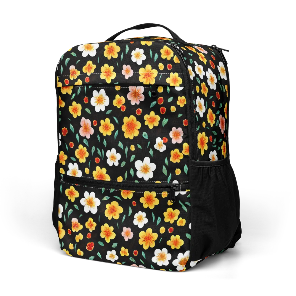 Sunlit Blossoms on Utility Backpack — Left Front