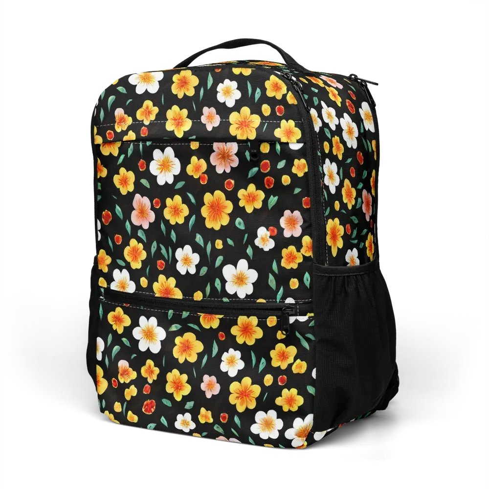 Sunlit Blossoms on Utility Backpack — Left Front