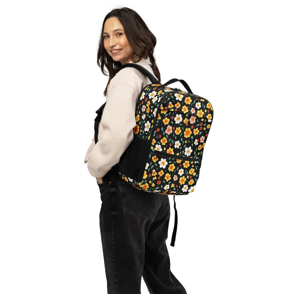 Sunlit Blossoms on Utility Backpack — Back