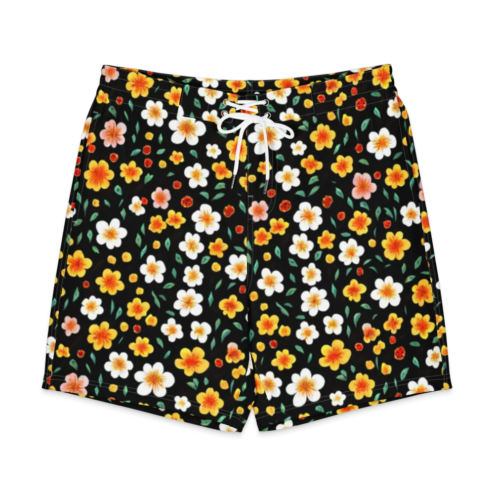 Sunlit Blossoms on Men's Board Shorts — Front