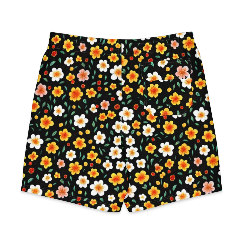 Sunlit Blossoms on Men's Board Shorts — Back
