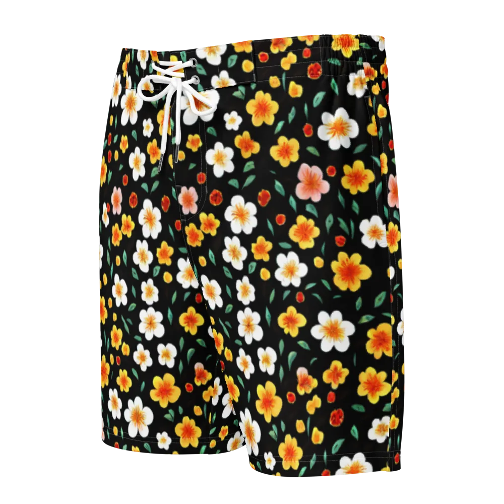 Sunlit Blossoms on Men's Board Shorts — Front