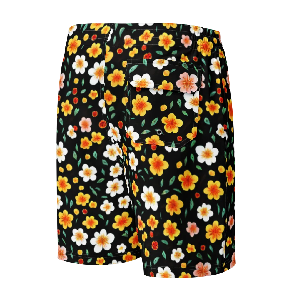 Sunlit Blossoms on Men's Board Shorts — Back