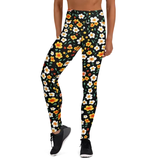 Sunlit Blossoms on a Yoga Leggings