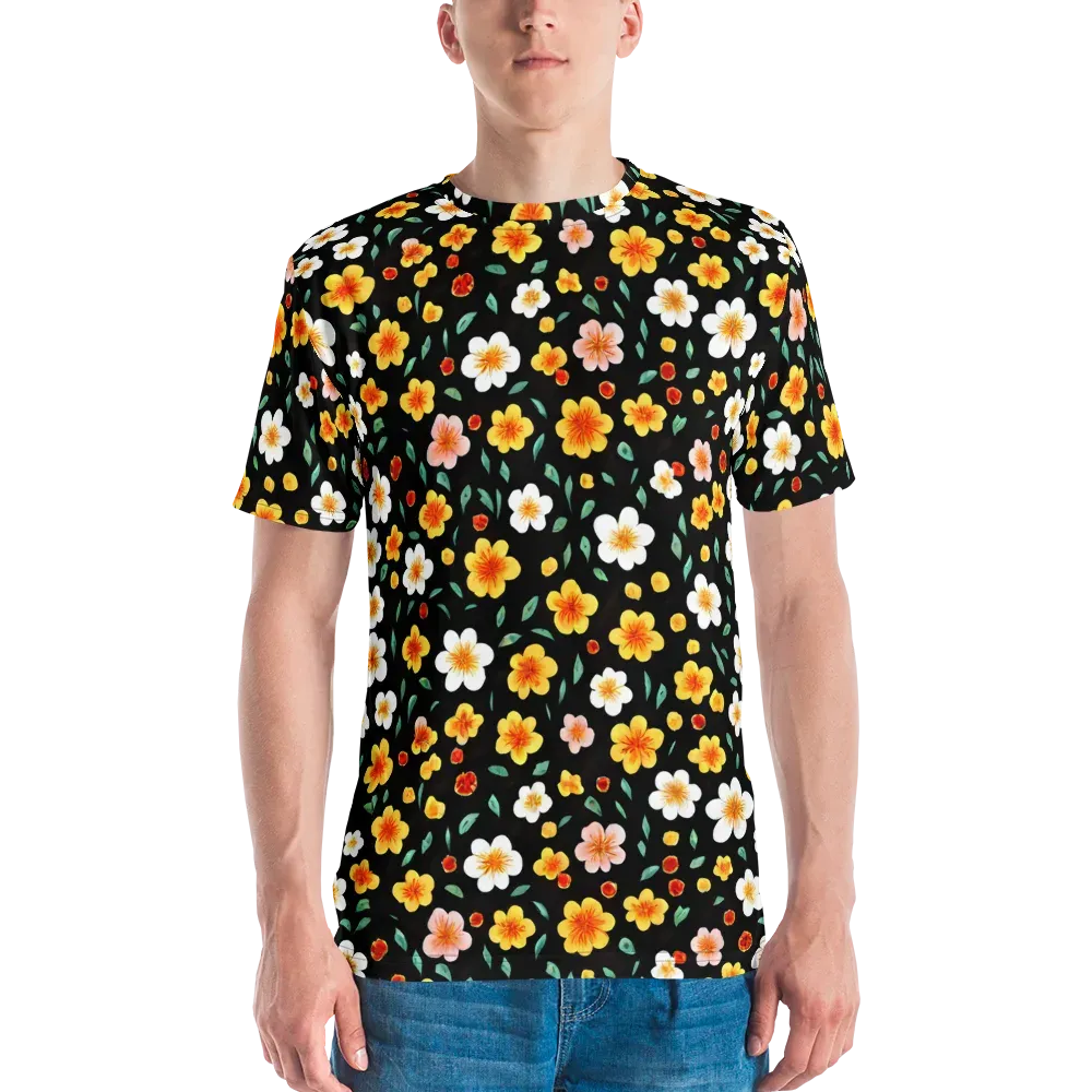 Sunlit Blossoms on Men's Crew Neck T-Shirt — Front