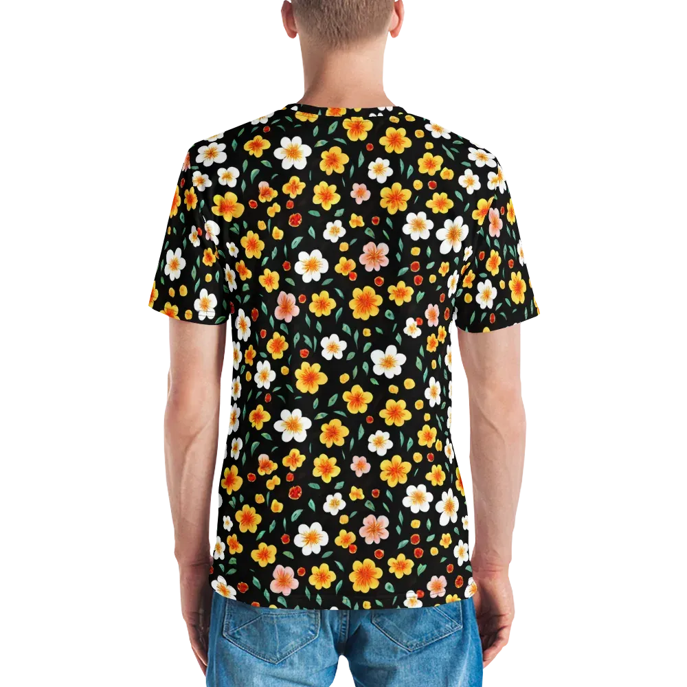 Sunlit Blossoms on Men's Crew Neck T-Shirt — Back