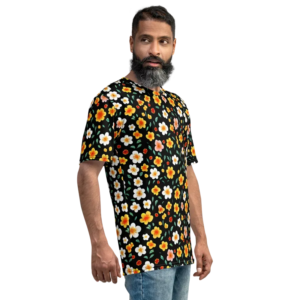 Sunlit Blossoms on Men's Crew Neck T-Shirt — Right