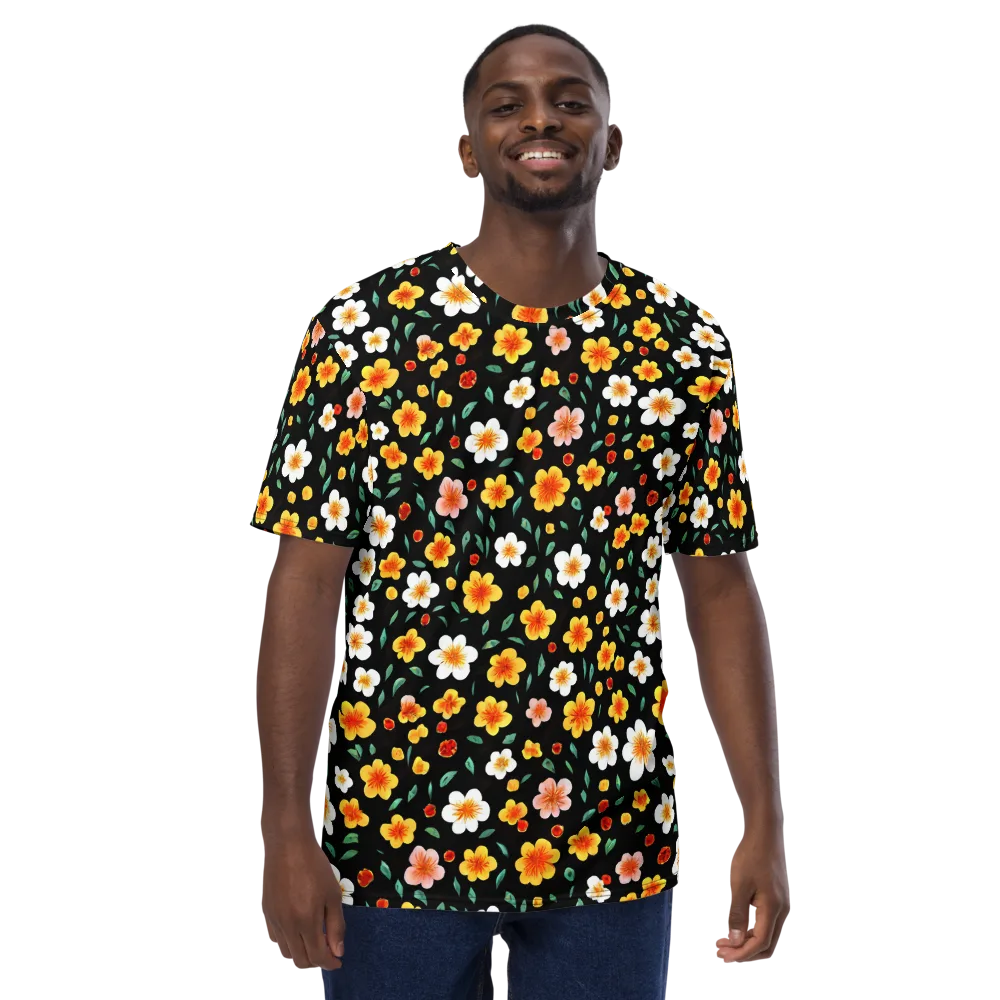 Sunlit Blossoms on Men's Crew Neck T-Shirt — Front