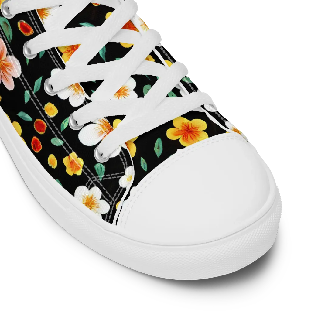 Sunlit Blossoms on Women's High Top Canvas Shoes — Product details