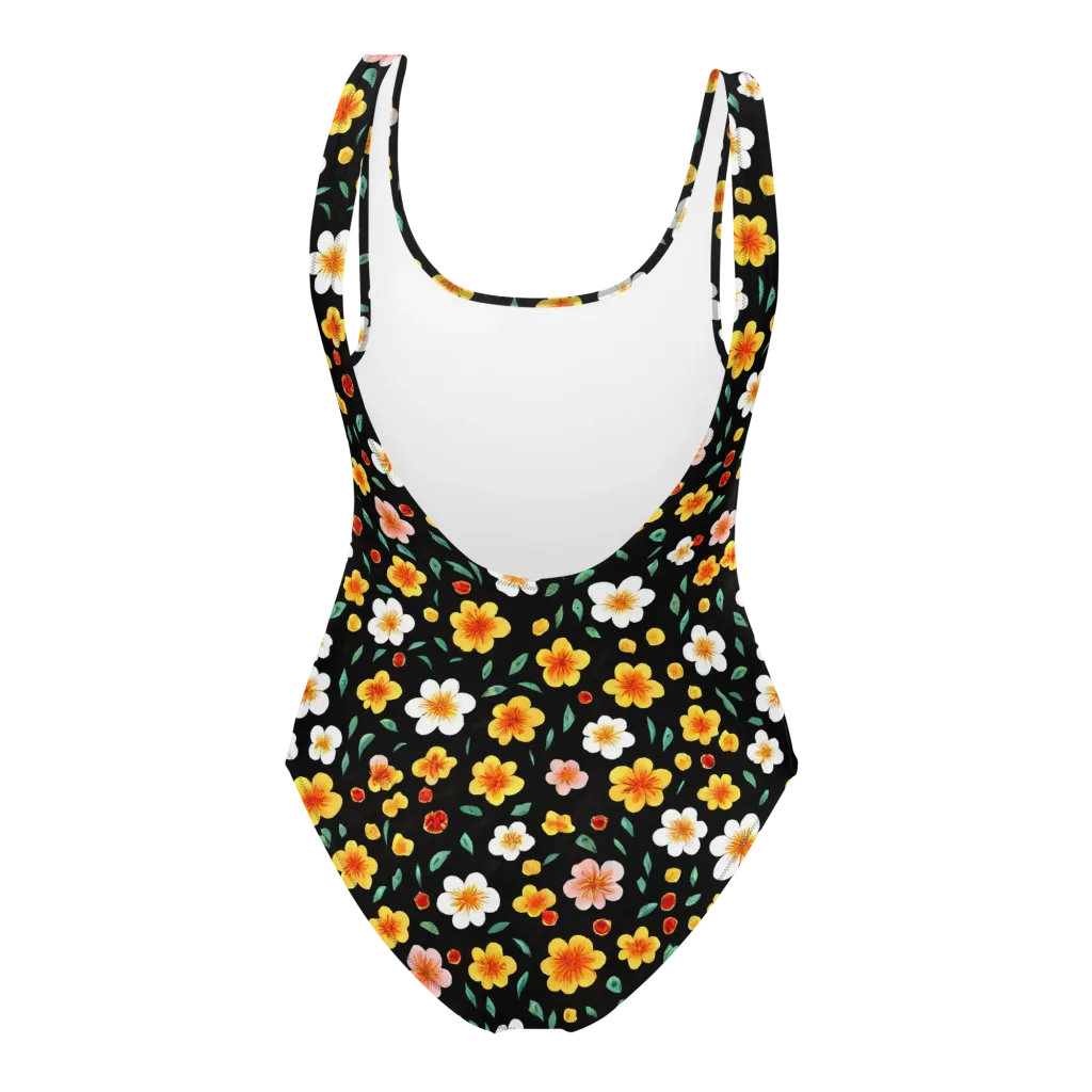 Sunlit Blossoms on One-Piece Swimsuit — Back