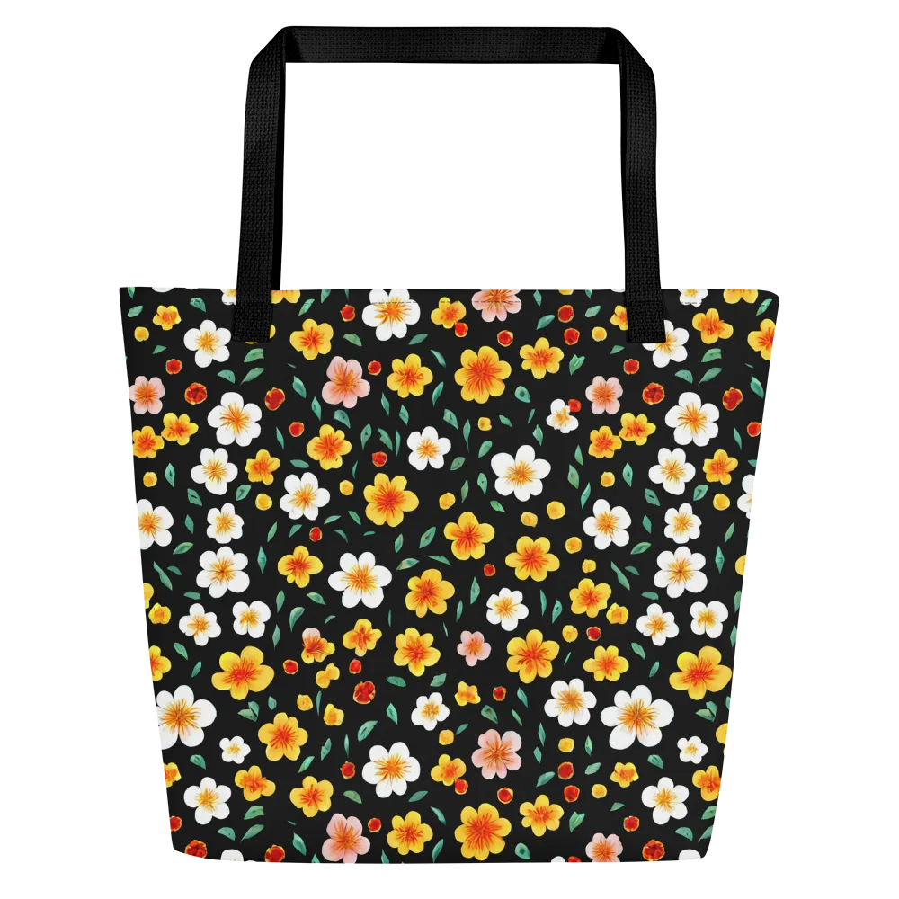 Sunlit Blossoms on Large Tote Bag W/ Pocket — Front