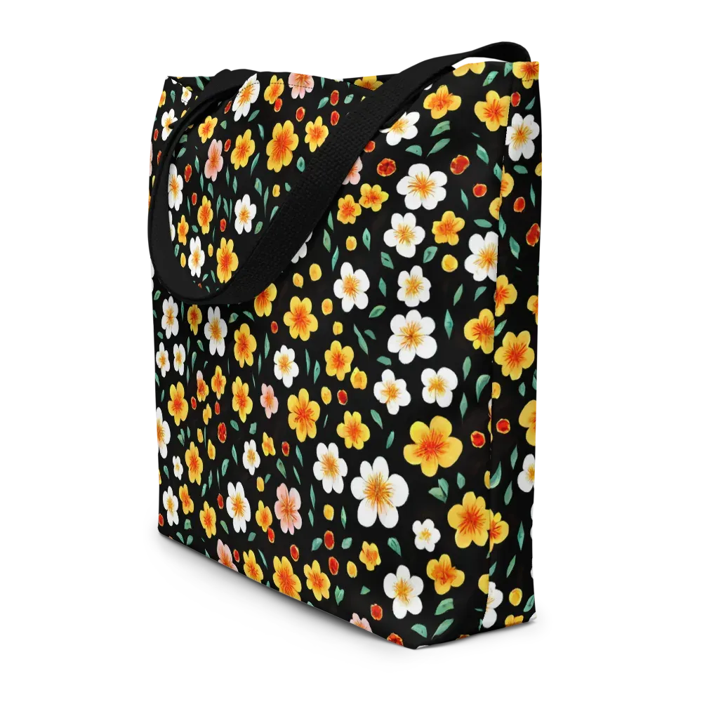Sunlit Blossoms on Large Tote Bag W/ Pocket — Front