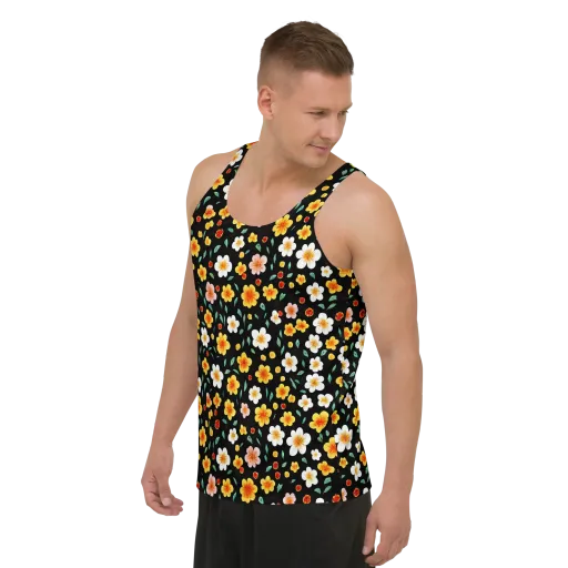 Sunlit Blossoms on a Men's Tank Top