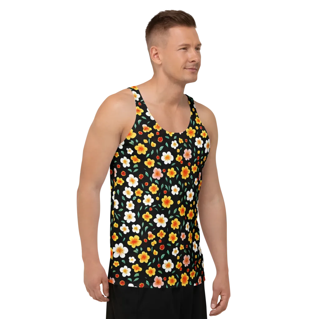 Sunlit Blossoms on Men's Tank Top — Right Front
