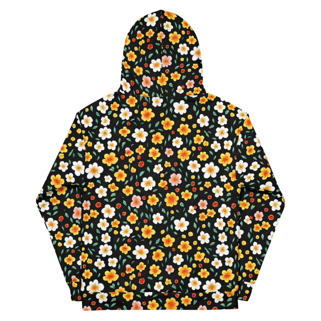 Sunlit Blossoms on Cotton Hoodie — Back