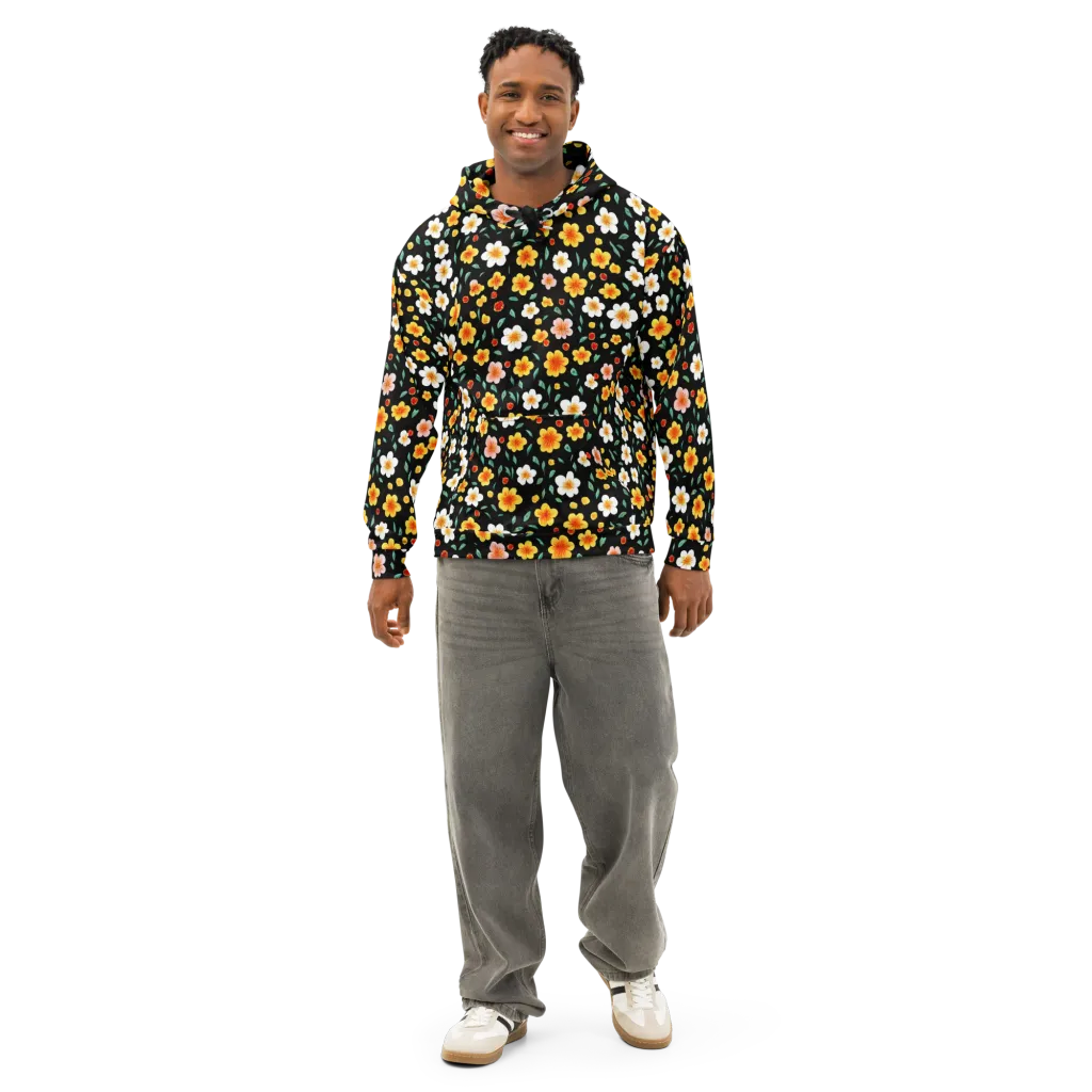 Sunlit Blossoms on Cotton Hoodie — Front