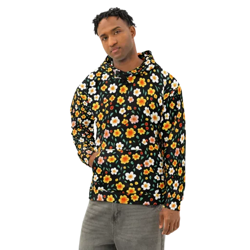 Sunlit Blossoms on a Cotton Hoodie