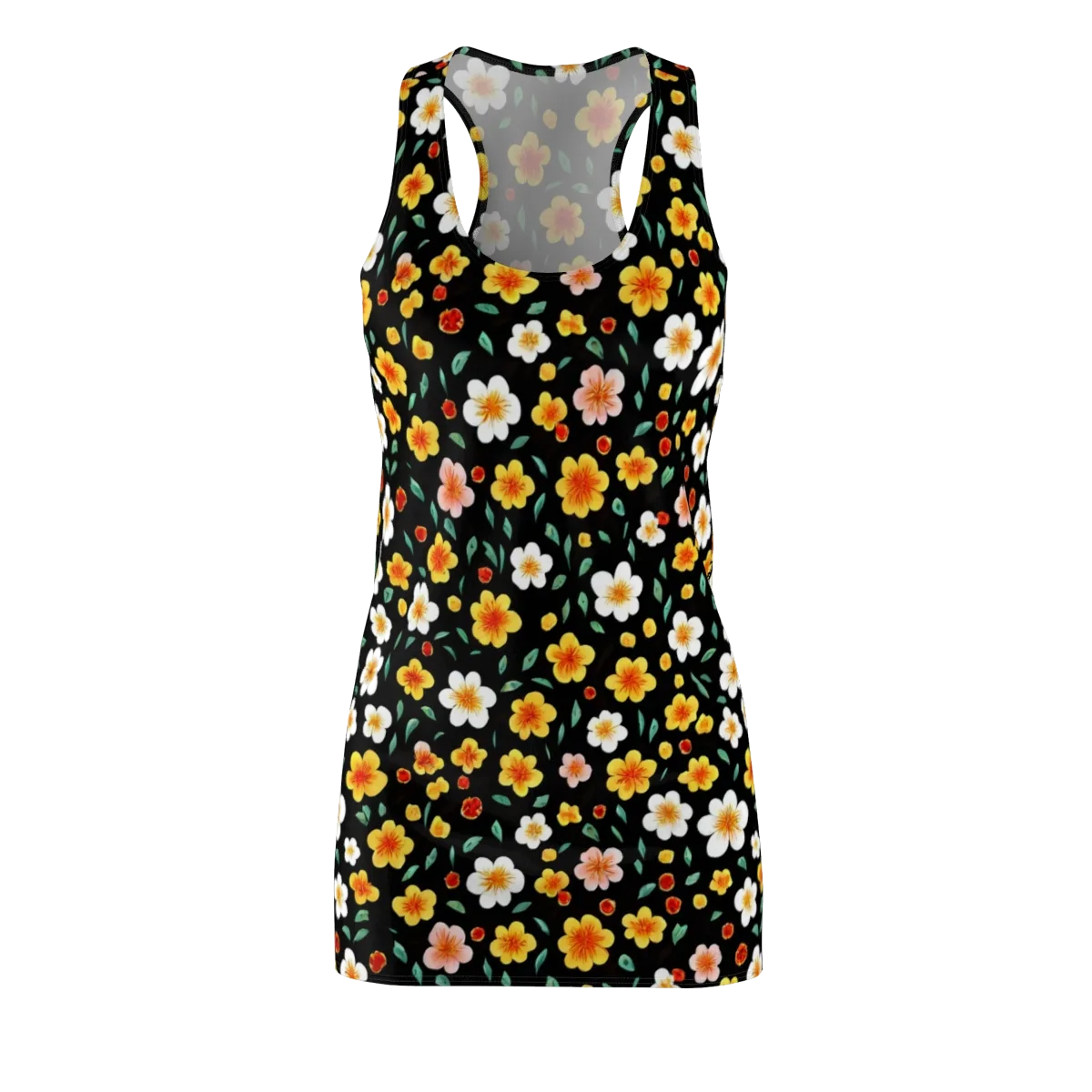 Sunlit Blossoms on Racerback Dress — Front