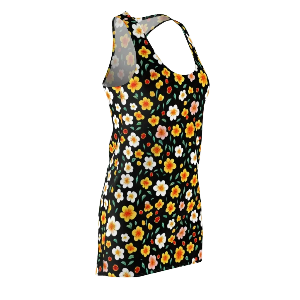 Sunlit Blossoms on Racerback Dress — Front Side