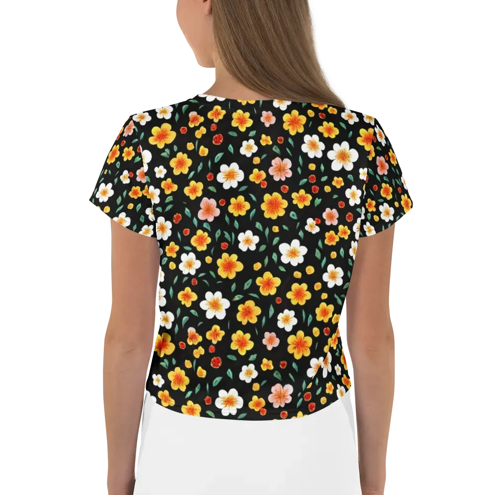 Sunlit Blossoms on Crop Tee — Back