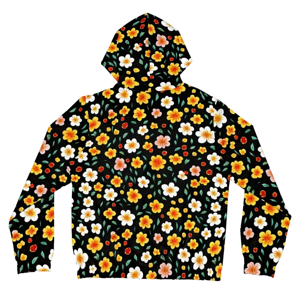 Sunlit Blossoms on Women's Full-Zip Hoodie — Back
