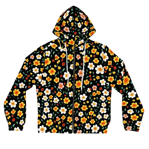 Sunlit Blossoms on a Women's Full-Zip Hoodie
