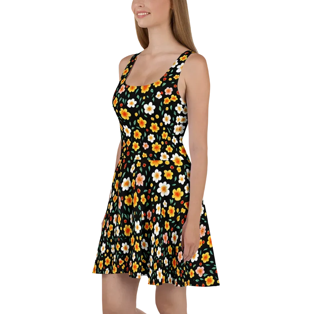 Sunlit Blossoms on Skater Dress — Left