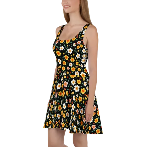 Sunlit Blossoms on a Skater Dress