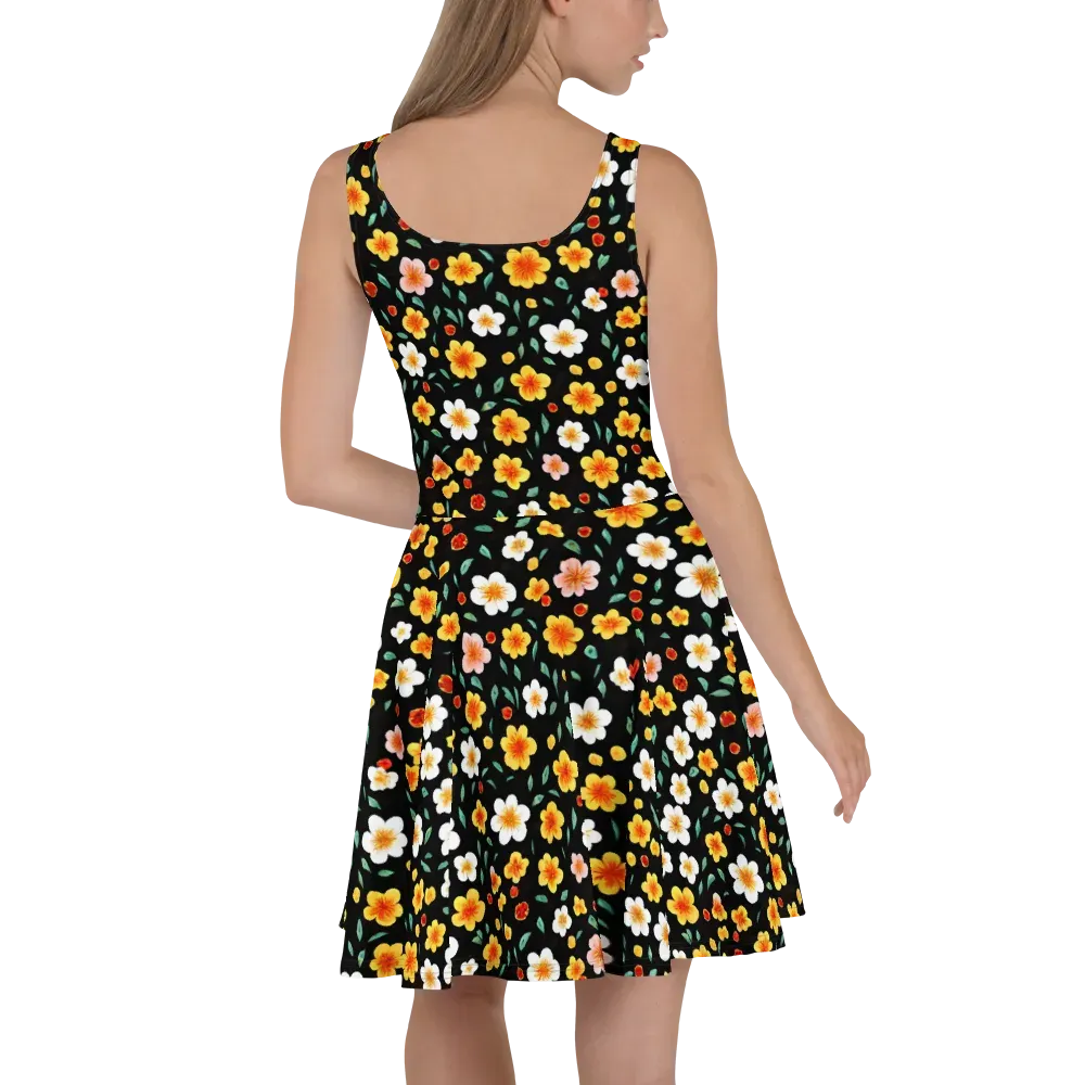 Sunlit Blossoms on Skater Dress — Back