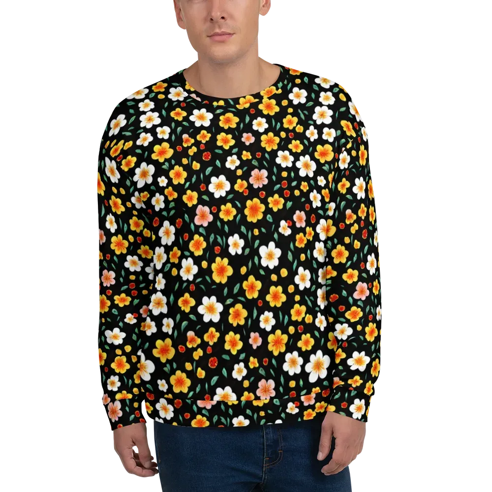 Sunlit Blossoms on Sweatshirt — Front