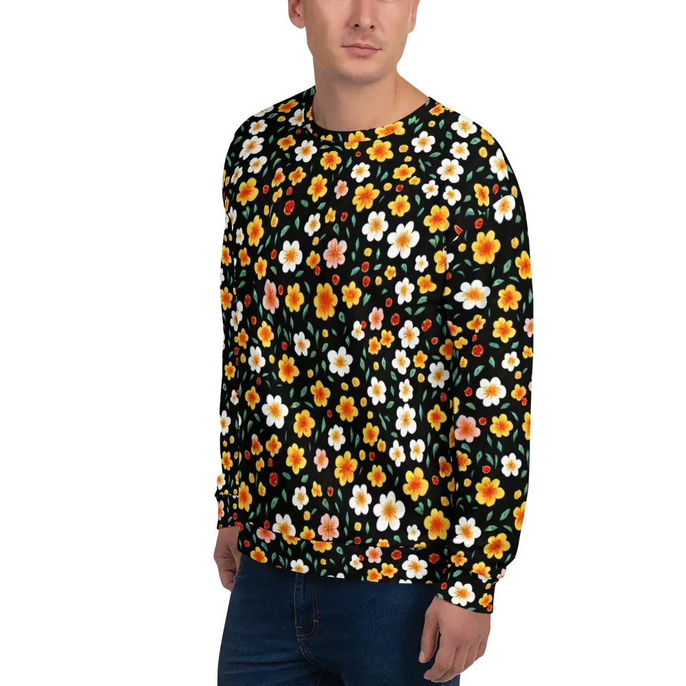 Sunlit Blossoms on Sweatshirt — Left Front