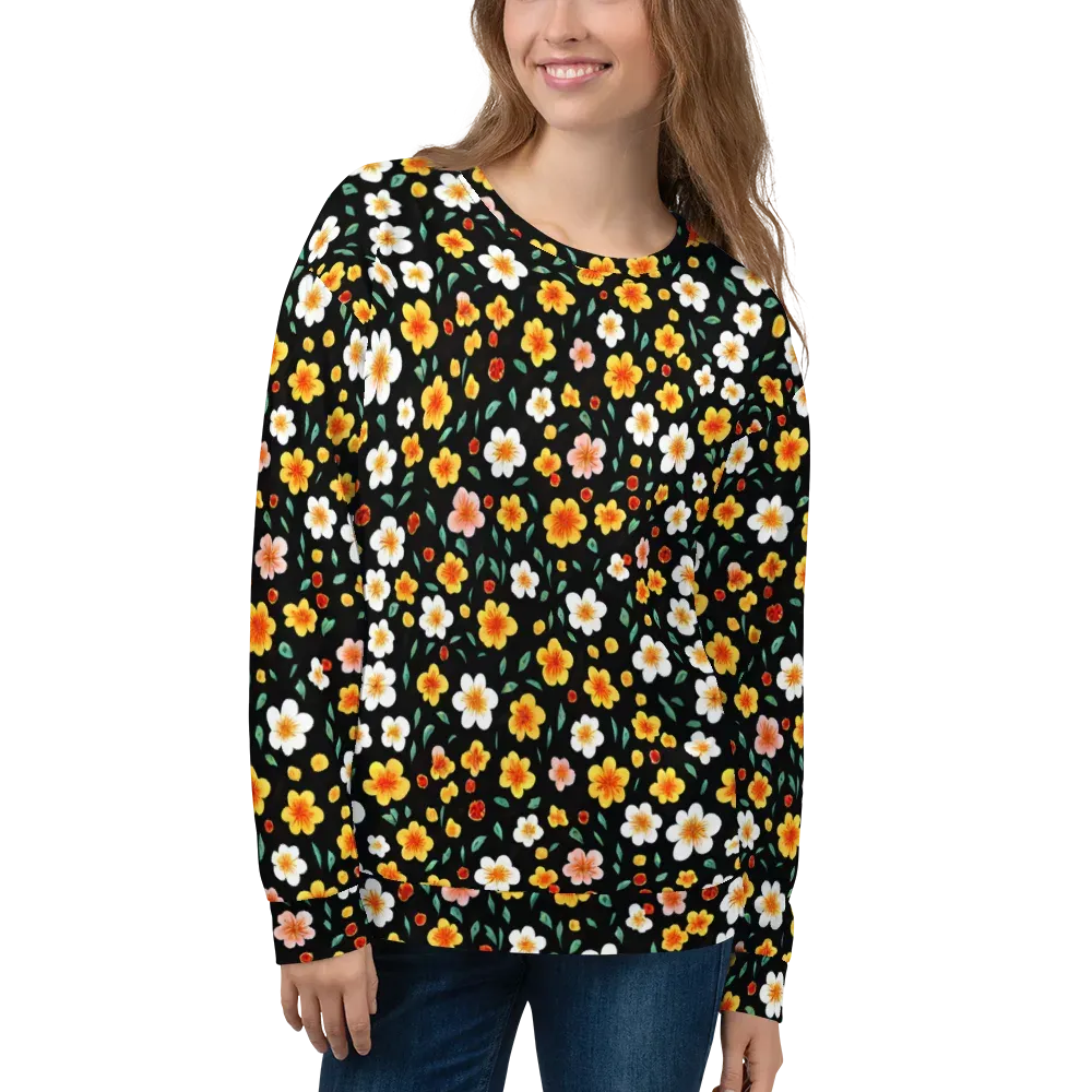 Sunlit Blossoms on Sweatshirt — Front