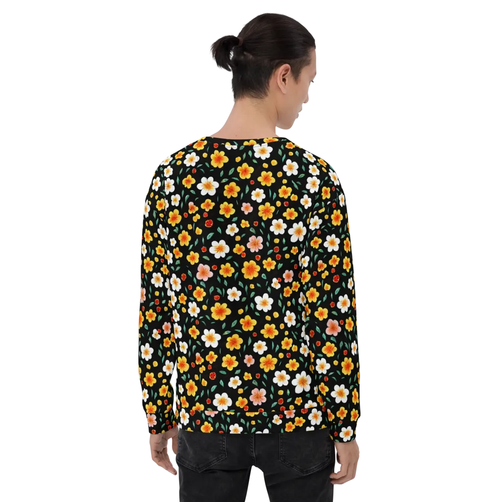 Sunlit Blossoms on Sweatshirt — Back