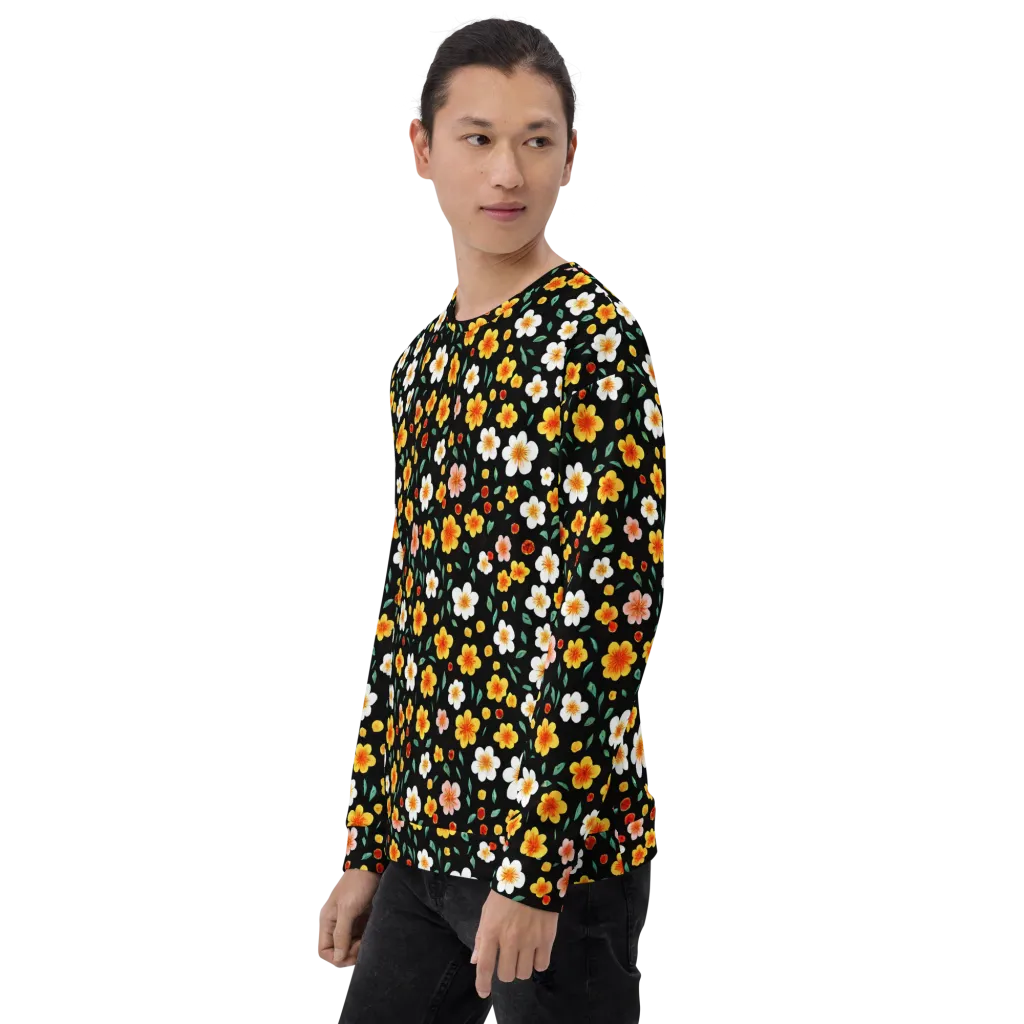 Sunlit Blossoms on Sweatshirt — Left Front