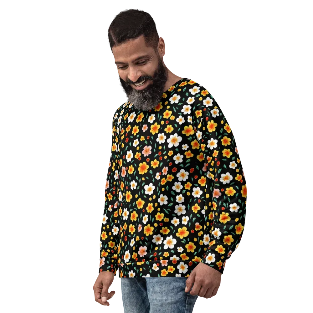 Sunlit Blossoms on Sweatshirt — Left Front