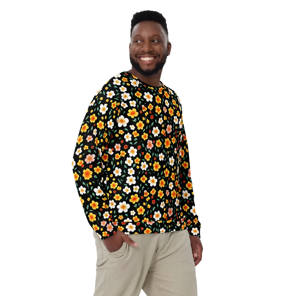Sunlit Blossoms on Sweatshirt — Front
