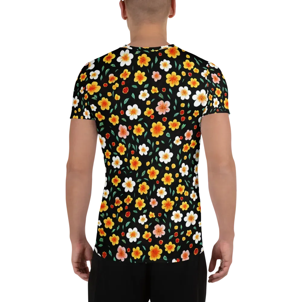 Sunlit Blossoms on Men's Athletic T-Shirt — Back