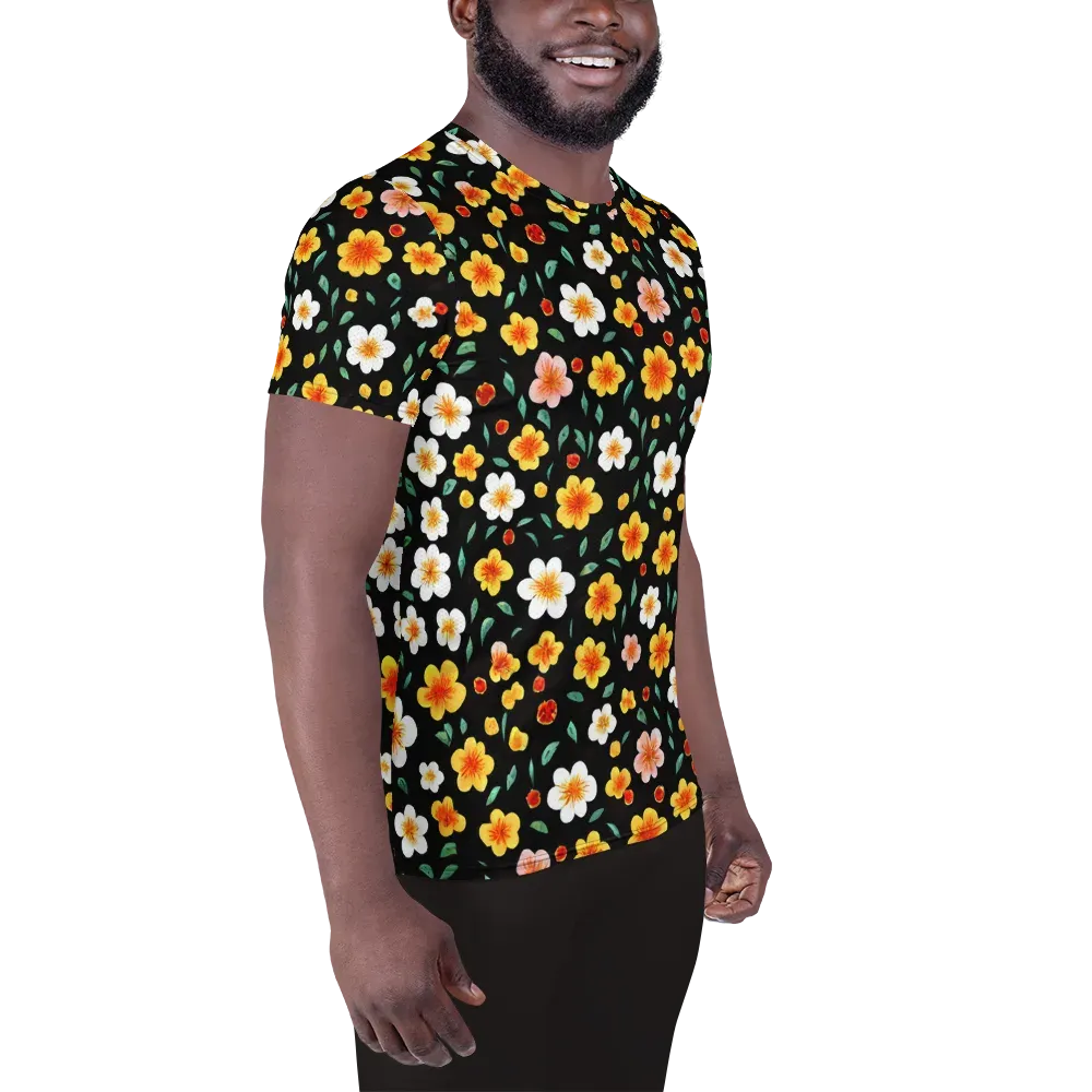 Sunlit Blossoms on Men's Athletic T-Shirt — Right