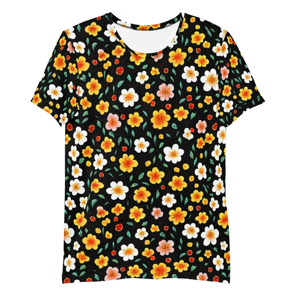 Sunlit Blossoms on Men's Athletic T-Shirt — Front
