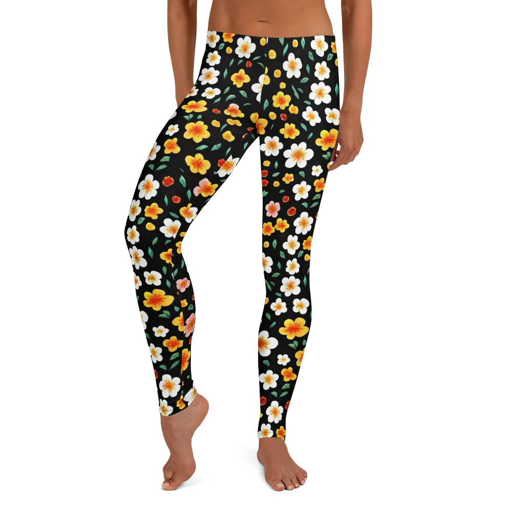 Sunlit Blossoms on Leggings — Front